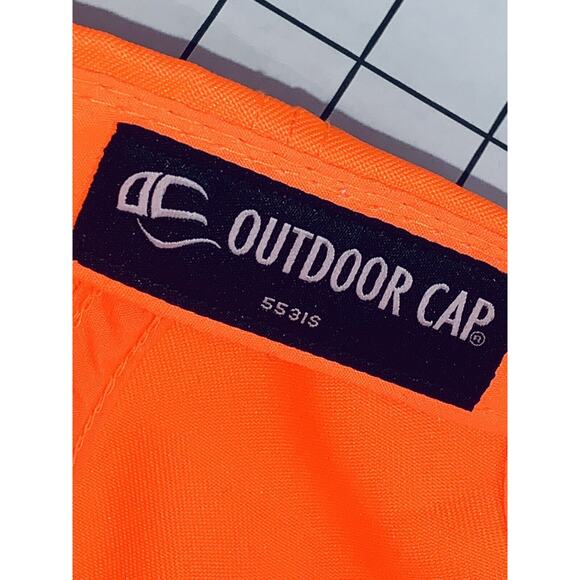 ACA Deer Hunt Blaze Orange Cap Hat Strap Back Black Curve Brim Waxed Canvas nwt - Picture 9 of 9